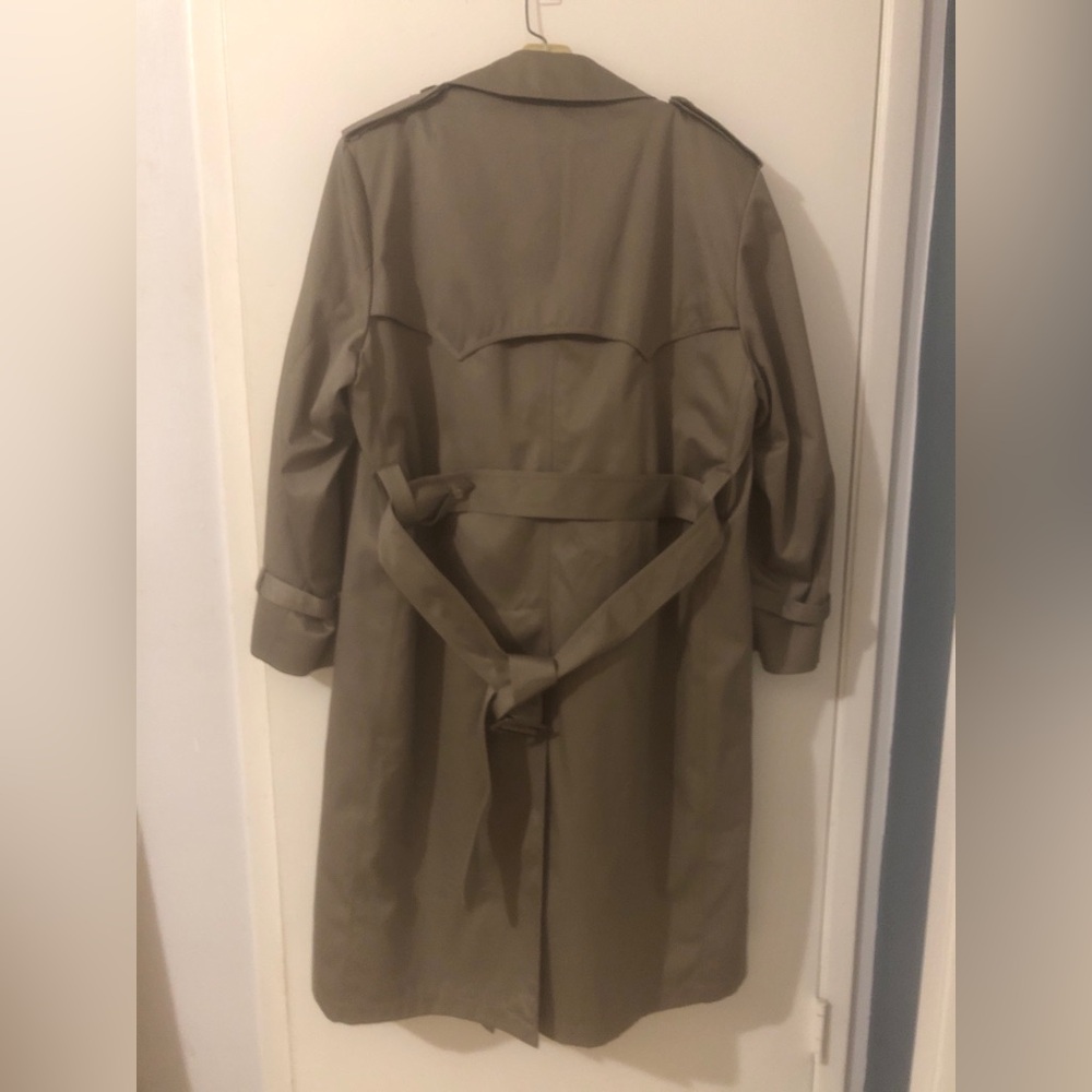 London Fog Towne Vintage 80s 90s Mens size 38 Short Grey Lined Trench Coat - Picture 4 of 15